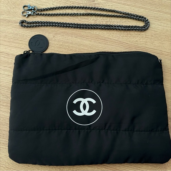 CHANEL Handbags - Chanel GWP puffy nylon cosmetic bag pouch